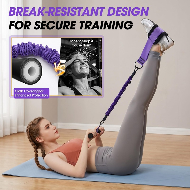 Pedal Resistance Band with Handle Multifunction Foot Resistance Bands