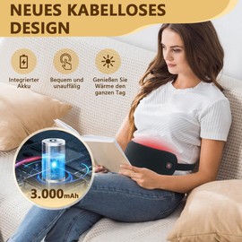 AROMA SEASON Wärmegürtel BASIC, Perioden Menstruations Wärmegürtel, Heizgürtel To Go mit 6h Akku für Bauch/Rücken/Lenden | Elektrisches Heizkissen mit Abschaltautomatik