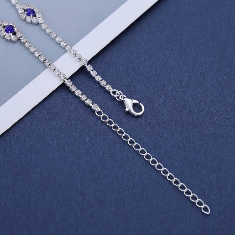 Aneneiceera Boho Crystal Evil Eye Anklet Bracelet Rhinestone Eye Ankle
