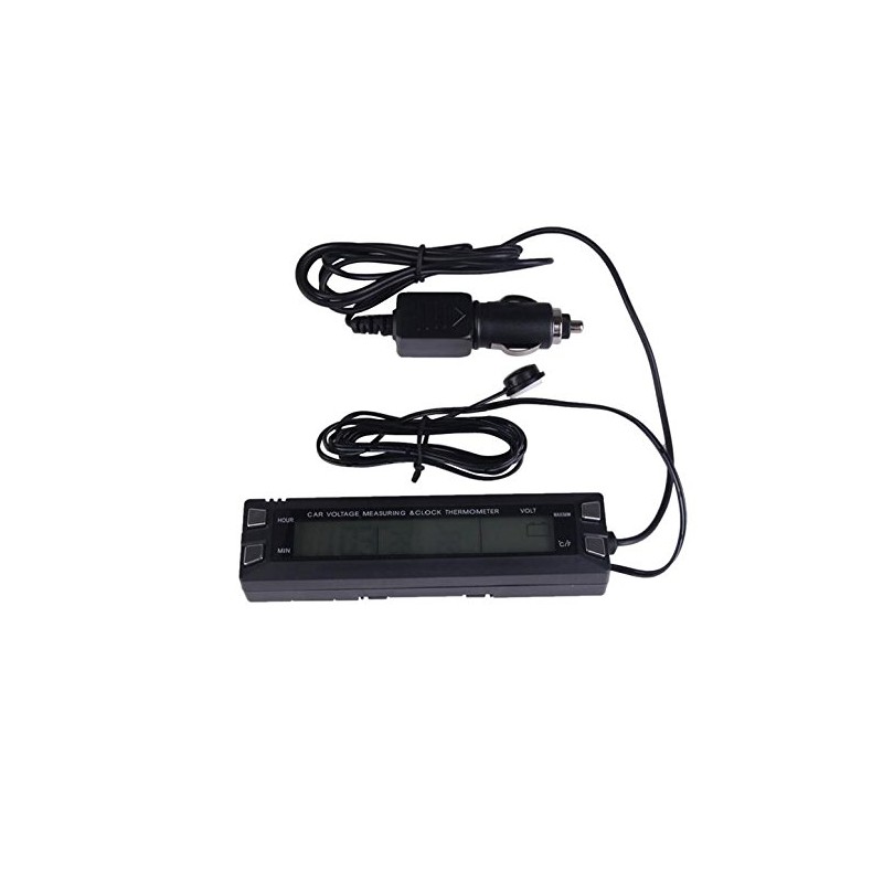 BW Digital LCD Display Car Clock with Thermometer/voltage Monitor With
