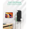 2 Pack USB Outlet Extender- with Rotating Plug, 6 AC