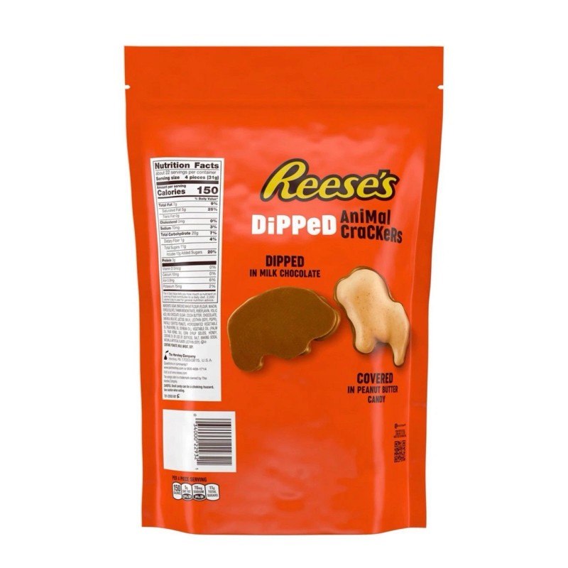 Reese's Milk Chocolate Peanut Butter Dipped Animal Crackers, 2 x