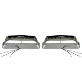 Torque PAIR Chrome Headlight Bezel & Amber LED Light Strip Replacement for Kenworth T400 T600 T800 W900B W900L CL 120 132 & Peterbilt 378 379 & Freightliner FLD XL & Western Star 4900 Trucks (TR593)