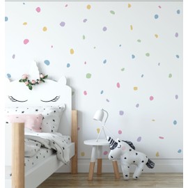 QuoteMyWall 150 Pastel Polka Dot Blobs Wall Stickers Dotty Danish Pastel Denmark Colourful Nursery Decals for Kids Boys Girls Bedrooms Removable