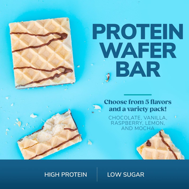 WonderSlim Protein Wafer Snack Bar, Raspberry, 200 Calories, 15g Protein,
