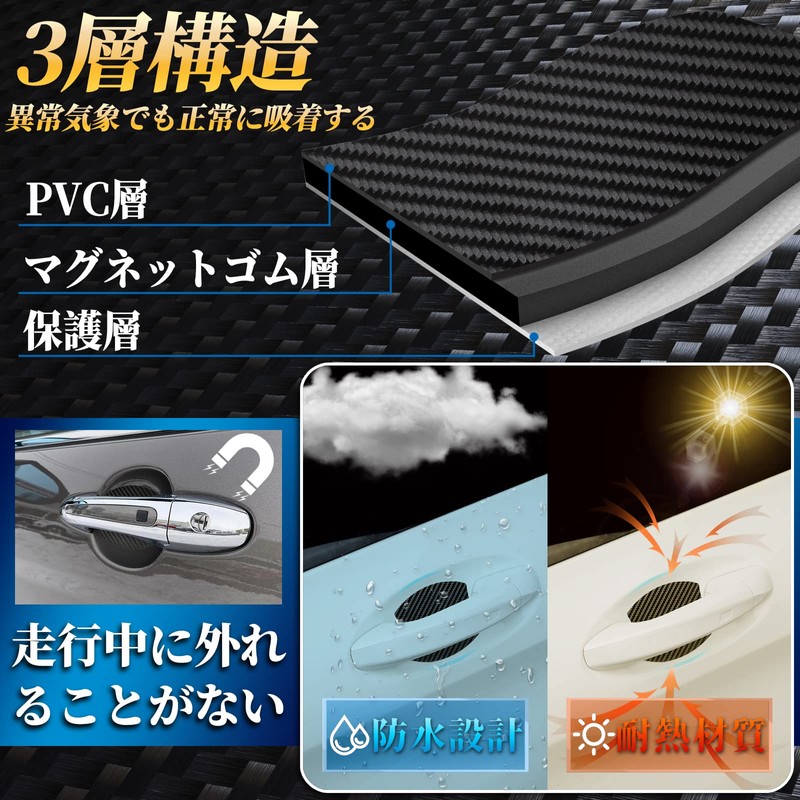 Goreson Car Door Knob Door Handle Protector for Car Magnetic