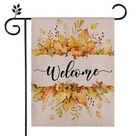 Eiazuiks Fall Welcome Garden Flag Floral Thankgiving Double Sided Vertical Rustic Farmhouse Yard Seasonal Holiday Outdoor Decor 12×18 Inch EF141