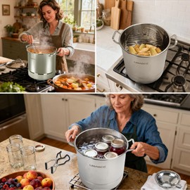 LINMAGCO Canning Supplies Starter Kit - Canning Pot, Water Bath Canner with Lid & Steam Canner with Rack