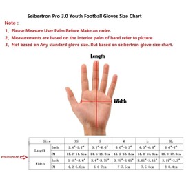 Seibertron Pro 3.0 Twelve Constellations Elite Ultra-Stick Sports Receiver Glove Football Gloves Youth (red, S)