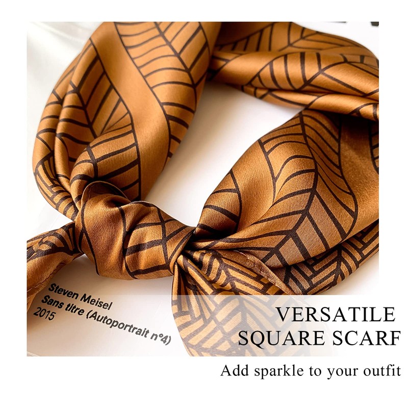 LumiSyne Silk Scarf Women's Square Scarf Flower Butterfly Printed Stripes