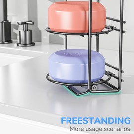 galasily 3-Tier Shower Soap Shampoo Bar Holder, Self Adhesive&Freestanding Draining Soap Caddy for Bathroom Wall Accesories, Apartment Essentials Decor…