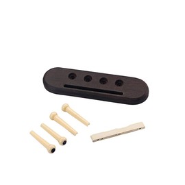 Alnicov Ukulele Bridge，4 String Rosewood，Slotted ABS Saddle Nut， for Ukulele Parts