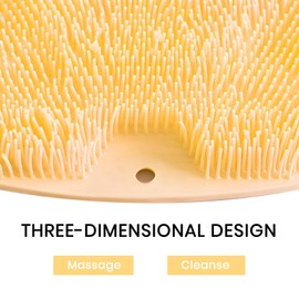 Shower Foot Massager Scrubber Mat, Foot Scrubber with Non-Slip Suction Cups for Cleaning, Exfoliating & Massage Your Feet (Organge)