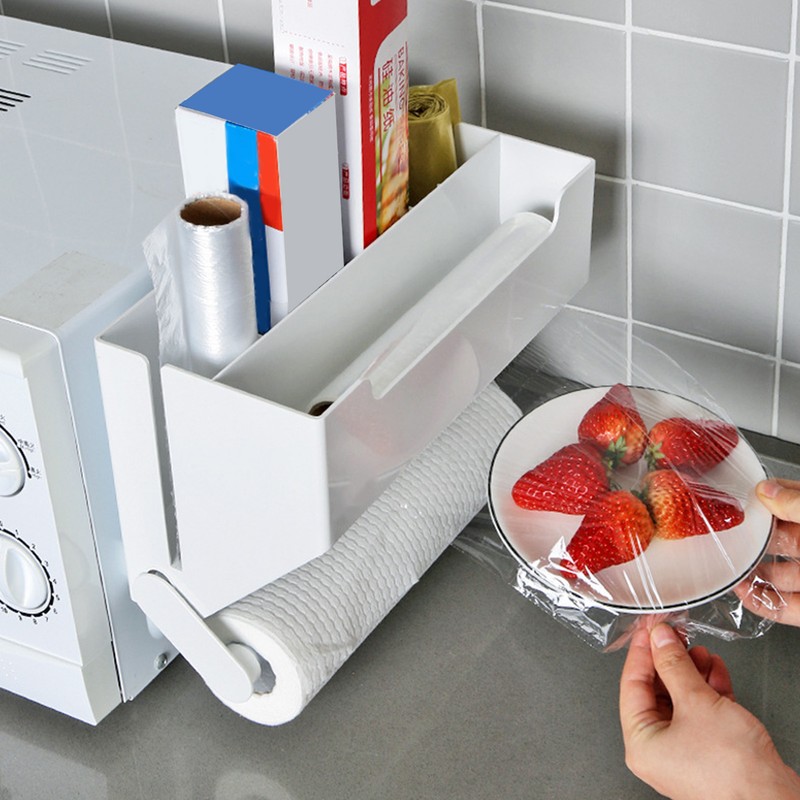 Paper Towel Holder with Shelf Plastic Wall Mounted Paper Towel