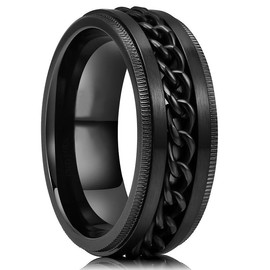 Couples Rings Set - Black Wedding Bands for Men and Women, Comfort Fit, Hypoallergenic, Scratch-Resistant, and Durable Engagement Rings for Him and Her - Type: Male, Size: 7