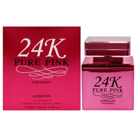 Lonkoom 24K Pure Pink - Fragrance for Women - Fruity and Floral Scent - Perfume Notes of Apple, Orange Blossom, Jasmine, Freesia, Amber, Vanilla - Long Wearing Aromatic Projection - 3.4 oz EDP Spray