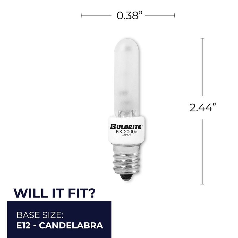 Bulbrite 40 Watt E12 Dimmable T3 Xenon Light Bulb, Frosted