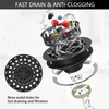EXAKEY Black Sink Drain 3-1/2 Inch Kitchen Sink Drain Strainer
