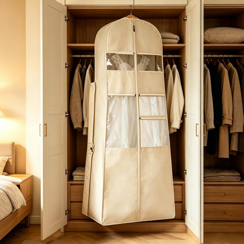 72" Wedding Dress Garment Bag, Beige