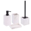 Square Resin Stone Effect Bath Tumbler Cup Toothbrush Holder White