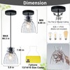 6" Mini Hammered Glass Black Pendant Lights Kitchen Island Lighting