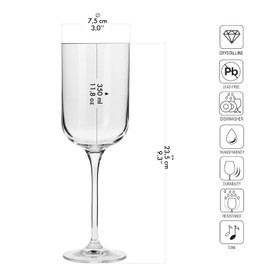 Krosno Red Wine Glasses, Set of 6, 11.8 oz, Glamour Collection, Classic Elegant Shape, Premium Glass, Lead-Free, Dishwasher Safe, Made in Europe
