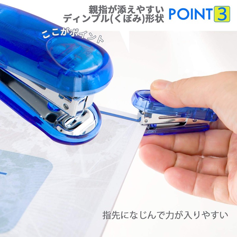 Lion CS-10CS Mini Stapler, No. 10, 15 Strips, Blue