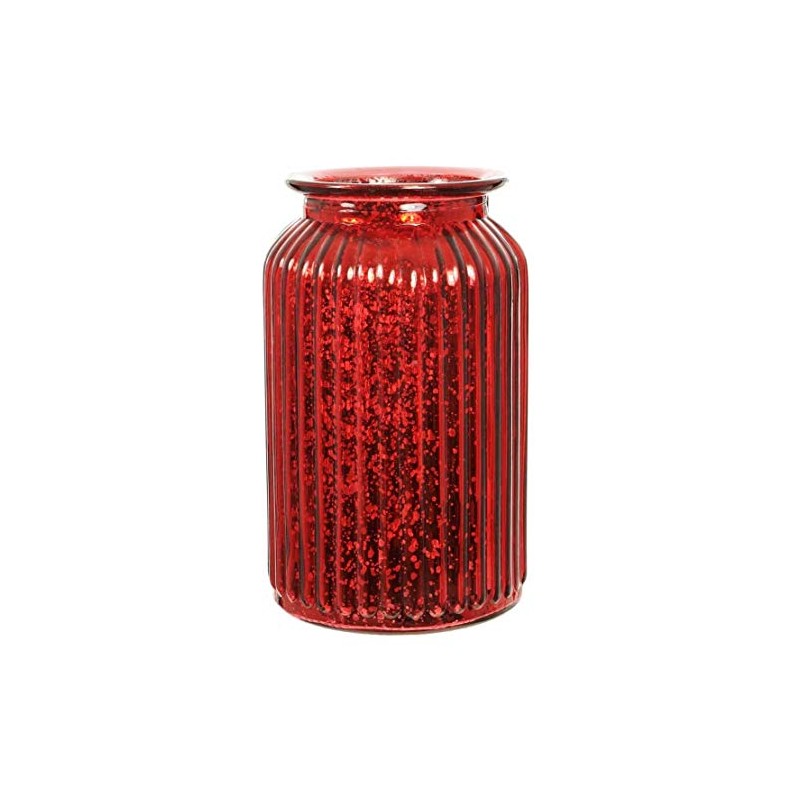 Angraves Splatter Red Ribbed Flower Vase Jar Home Decoration Decor