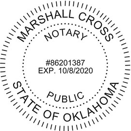 Round Notary Pre-Inked Stamp for State of Oklahoma