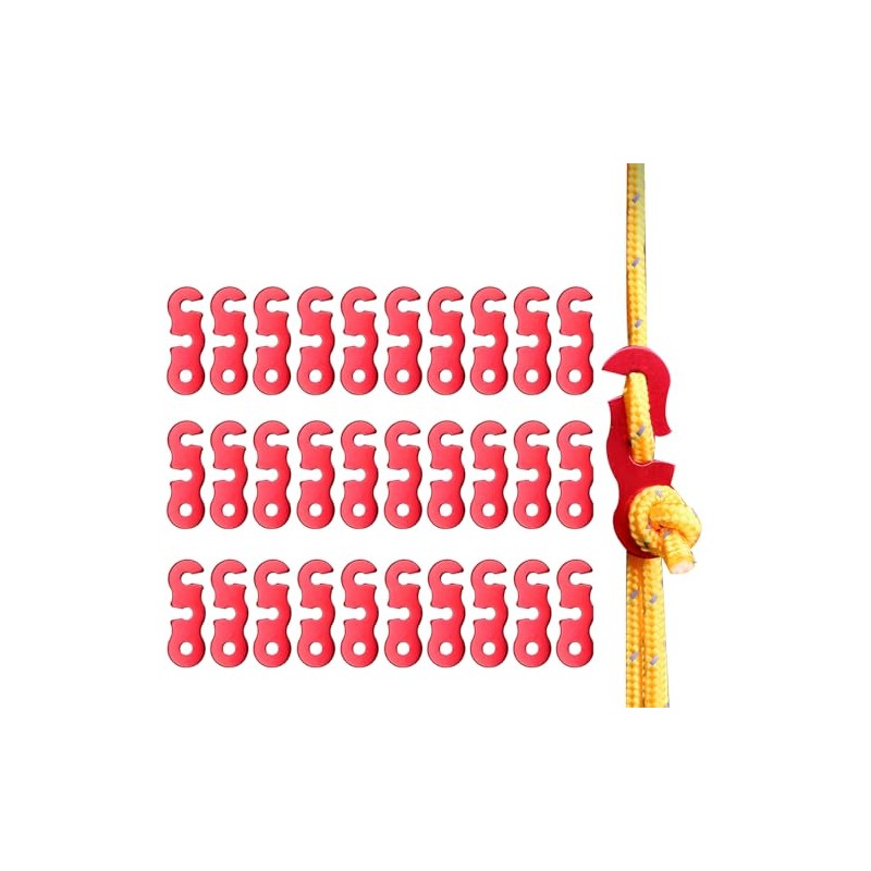 30 Pack Aluminum Alloy Guyline Tensioners for Outdoor Camping