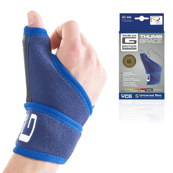Neo-G Thumb Brace - Thumb Stabilizer Brace for Left or Right Hand - for Thumb Tendonitis, Arthritis, Injuries - Adjustable Compression - Class 1 Medical Device