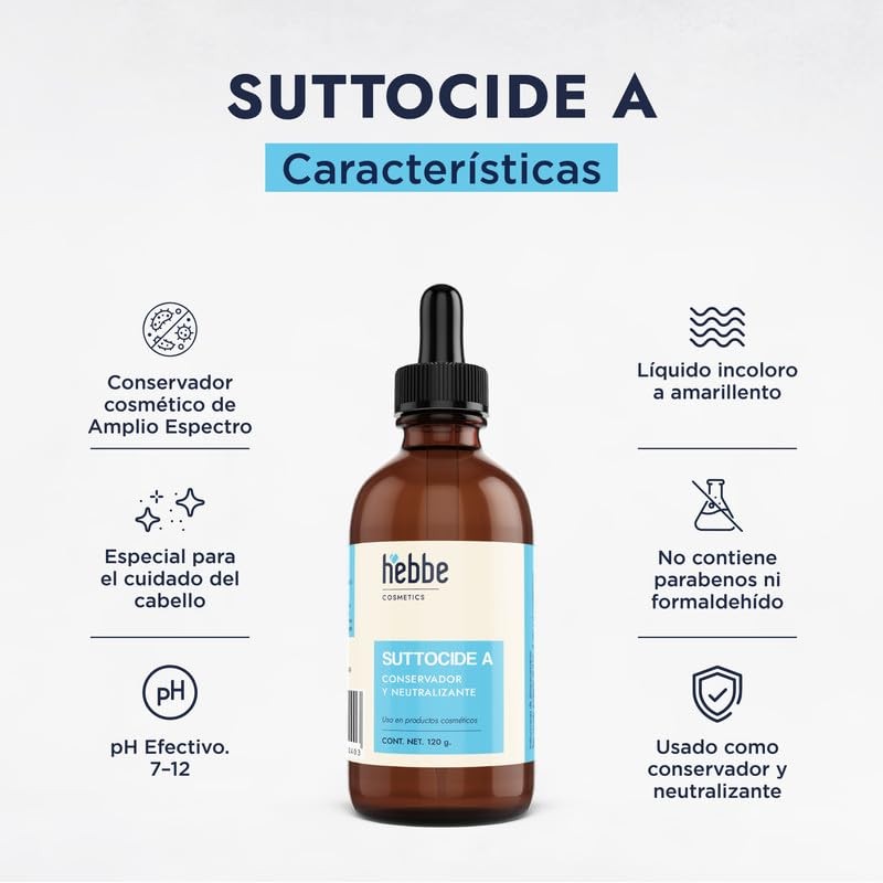 Hebbe - Suttocide A Conservador de Amplio Espectro para Cosméticos,