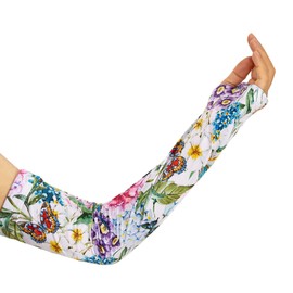 Gardening Sleeves, Sun Protection Arm Cooling Sleeves with Thumb Holes for Men Women for Gardening,Outdoor Sports Workouts (flower-brid)