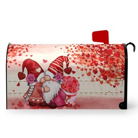 Dacawin Valentine's Day Mailbox Covers Magnetic Standard Size 21x18 Inch Red Heart Mailbox Cover Love Mailbox Wraps Post Letter Box Cover for Outdoor Garden Decorations