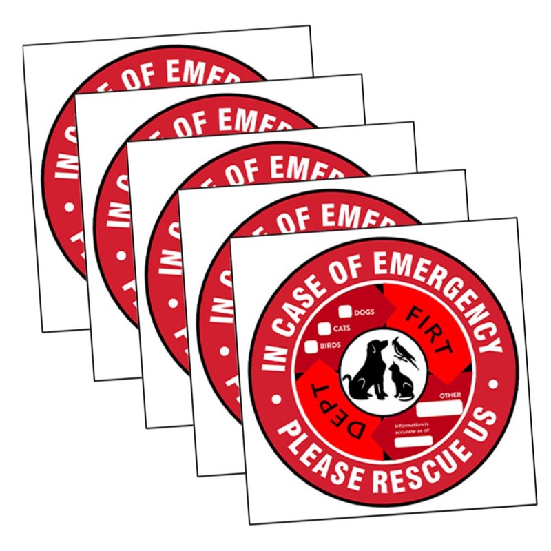 Operitacx 2sets Warning Sign Wall Sticker Pet Emergency Decal Pet