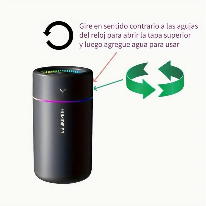 Genérico Difusor Inteligente para Auto – Humidificador USB con Luz