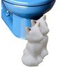 2Pcs Toilet Bolt Covers, White Ceramic Fox-Cat Shaped, Fun Bathroom