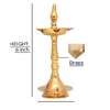 NOBILITY Brass Oil Lamp Diya 6 Inch Kerala Traditional Samai