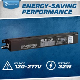 OHLECTRIC Replacement for Keystone KTEB-232-UV-IS-L-P 2 Lamp T8 Electronic Fluorescent Ballast with Low Light Output | 120-277V Input with Instant Start Operation | 0.78 Ballast Factor, UL-Approved