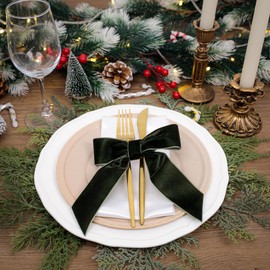 VATIN 38mm Wide Nylon Woven Vintage Dark Emerald Velvet Ribbons by 9 Metres Spool, Black, Perfect use for Choker, Gift Wrapping, Floral Bouquets, Hair Bows