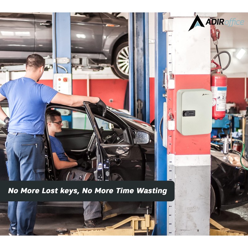 AdirOffice Steel Combination Lock Keys Cabinet Security Storage Box Organizer