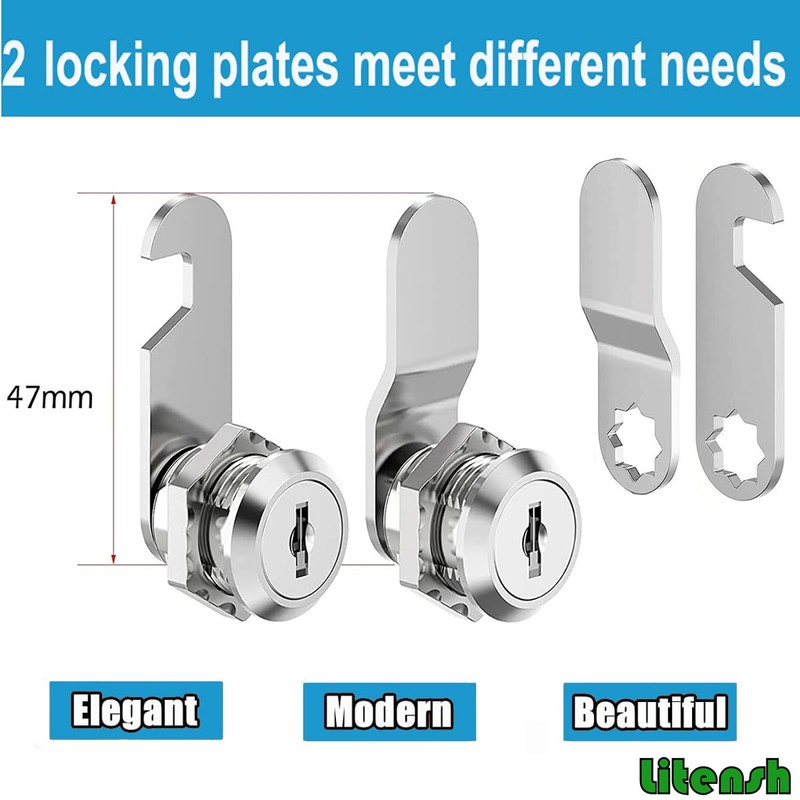 Litensh Letterbox Lock with 4 Keys, Post Box Lock Drawer