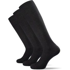 YAHOMI® Kids Unisex Girl's Boys & Adult Unisex Plain Football Sports Sock Breathable Sports Training Socks Soccer Hockey Rugby Football socks (UK, Numeric, 4, 6, Regular, Black)