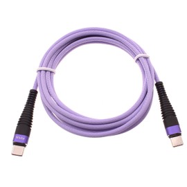 Purple 10ft PD Cable Type-C to USB-C Fast Charger Cord Compatible with Motorola Razr Plus (2024,2023), Extra Long Power Wire Sync Braided