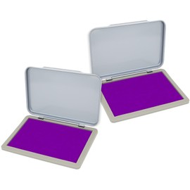 2 Pack Metal Case Stamp Pad Medium Size, Purple Color - Size: 3" x 4" - Choose from 15 Ink Colors