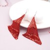 Suyi Trendy Women Earrings Metal Mesh Grid Sequins Tassel Long