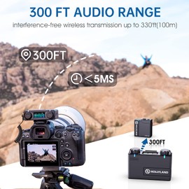 Hollyland Lark 150 Wireless Lavalier Mikrofon mit Aufladebox für Smartphone Kamera Camcorder 2.4GHz 100m Reichweite Ansteckmikrofon für Interviews/Live Stream/Podcast/Vlog (Solo-Schwarz)