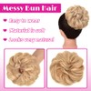Curly Wavy Messy Bun Hair Pieces, Synthetic Wavy Extension Ponytail
