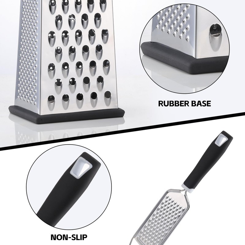 2 Pack, Cheese Box Grater & Handheld Cheese Grater Set,