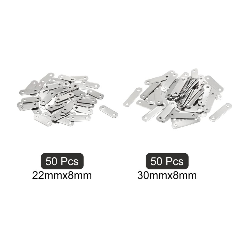 sourcing map Repair Plate, 23mmx8mm 50Pcs, 30mmx8mm 50Pcs, Flat Fixing